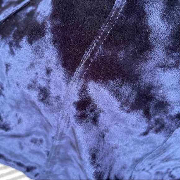Intimately Free People Crushed Velvet Corset Style Crop Top Small Navy - Picture 6 of 8